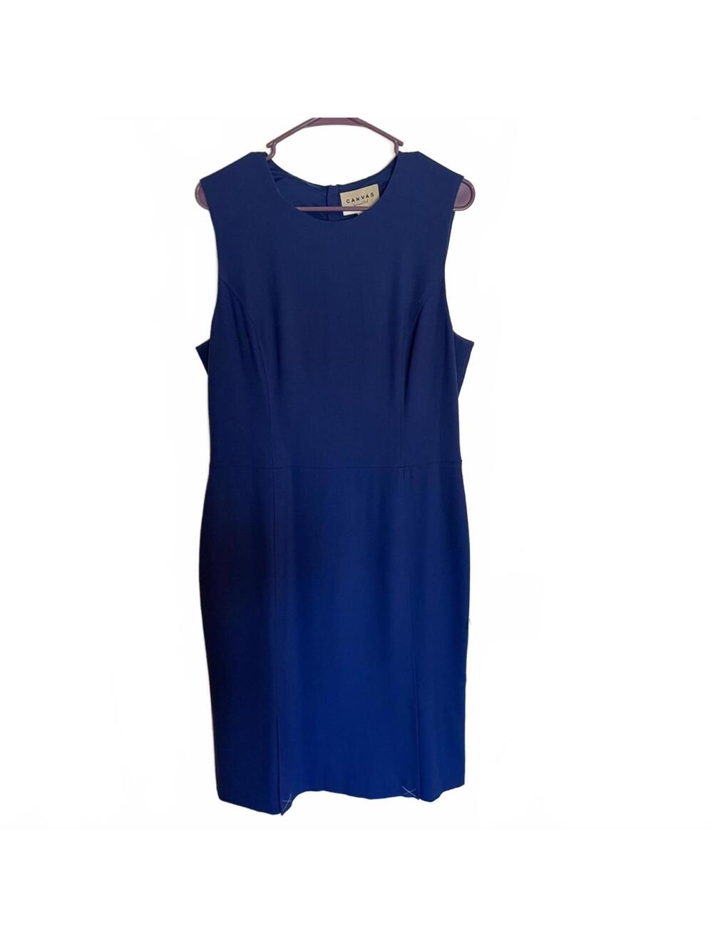 Canvas by Lands’ End Blue Sleeveless Dress Women’s Casual Shift